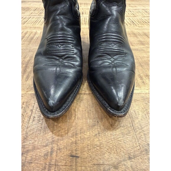 Vintage Justin L4904 Black Leather Snip Toe Cowgirl Boots Made In USA Womans 6B - Picture 2 of 10